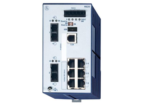 OpenRail RS20 6xTX-RJ 2xFX (SM-SC) -40 - 70°C 9,6-60VDC Enhanced, ATEX